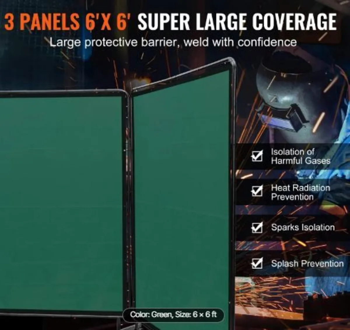 Welding Screen with Frame, 182.9 cm x 182.9 cm - Image 3