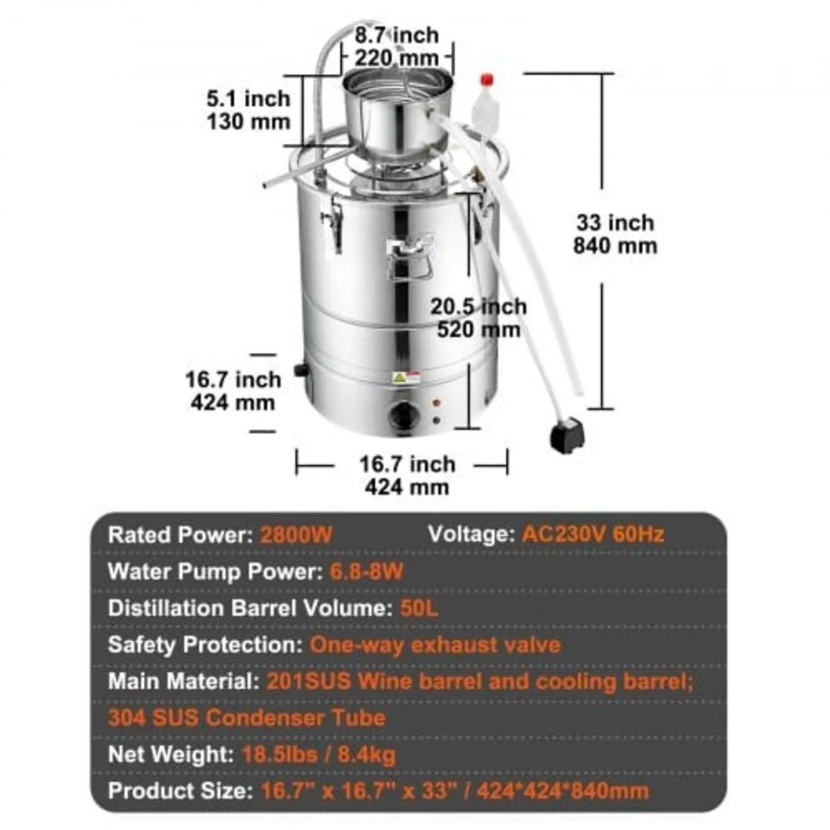 Essential Oil Still Water Distiller 49.2L with Thu - Image 4