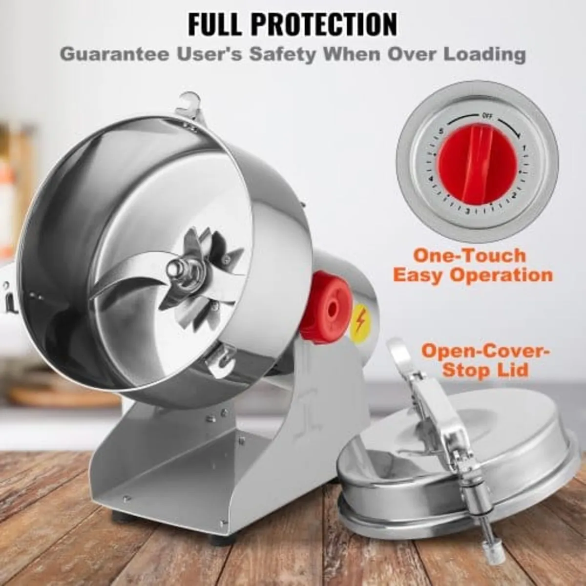 2500g Electric Grain Mill Grinder, High Speed 3400 - Image 2