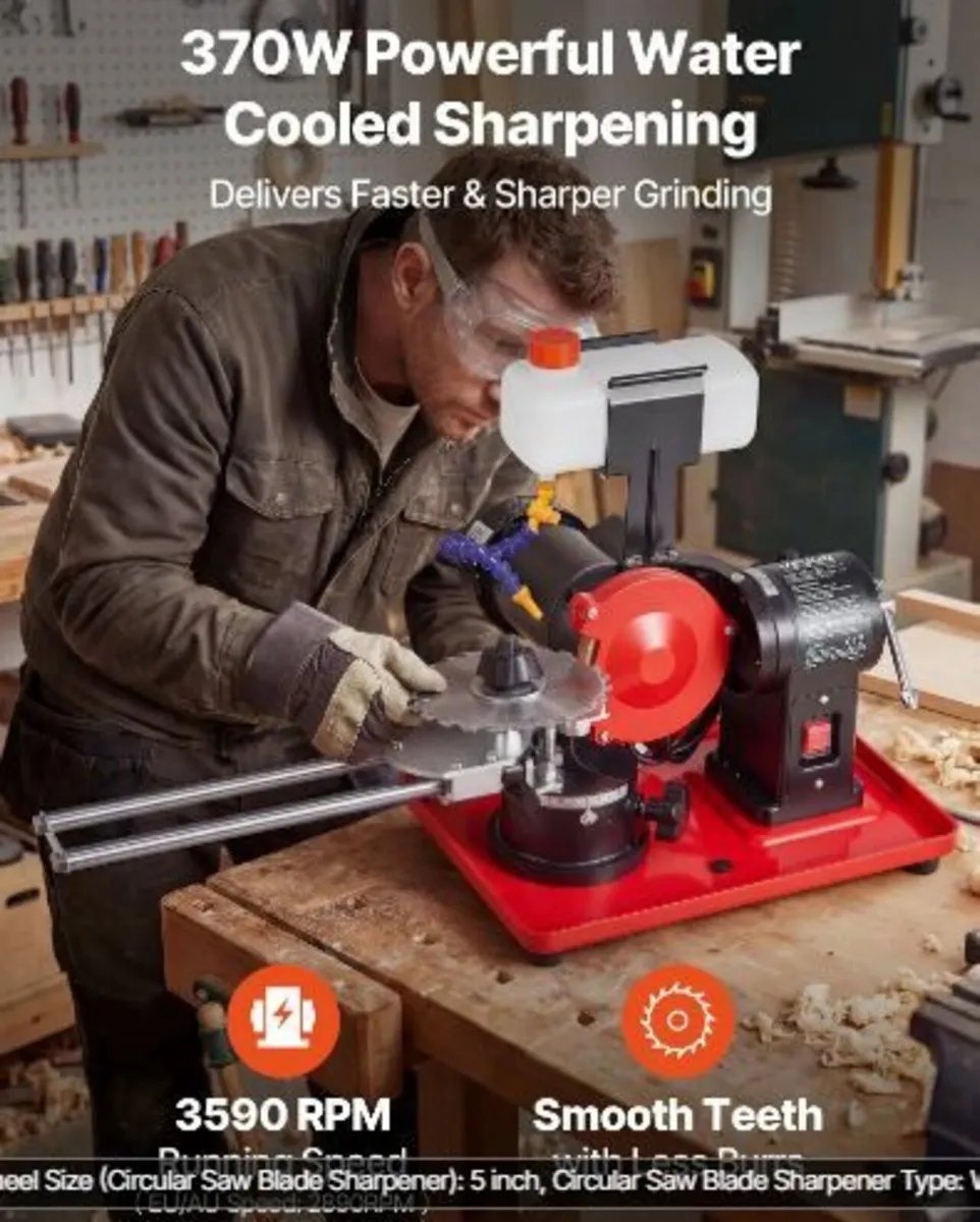 Circular Saw Blade Sharpener with Water Tank - Image 2