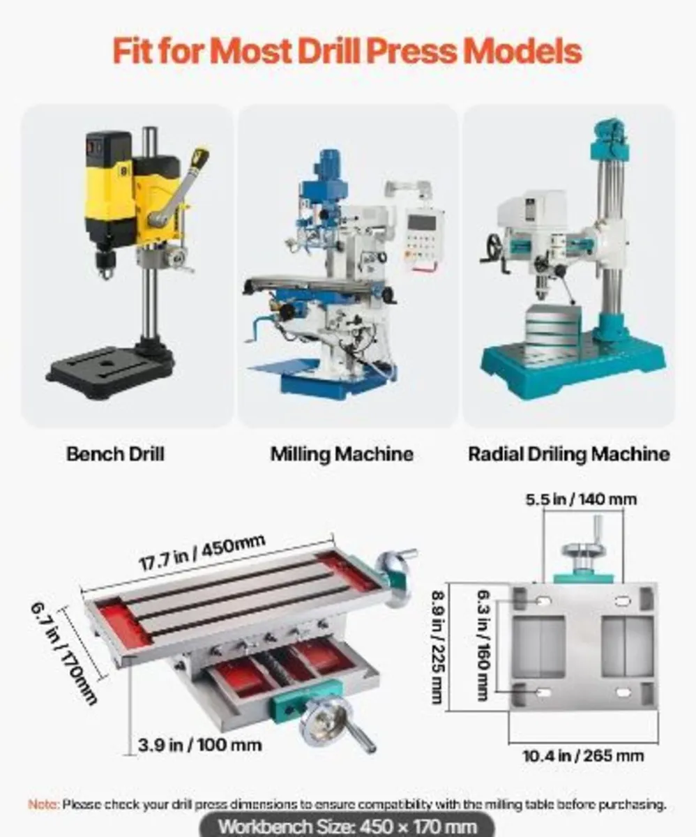 Milling Table 17.7×6.7Inch (450 x 170 mm) - Image 4