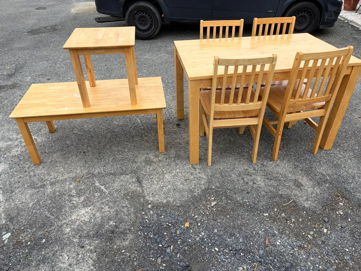 oak kitchen table set (table+chairs+coffee tables) - Image 1