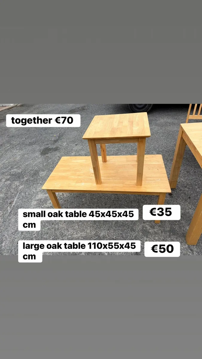 oak kitchen table set (table+chairs+coffee tables) - Image 2