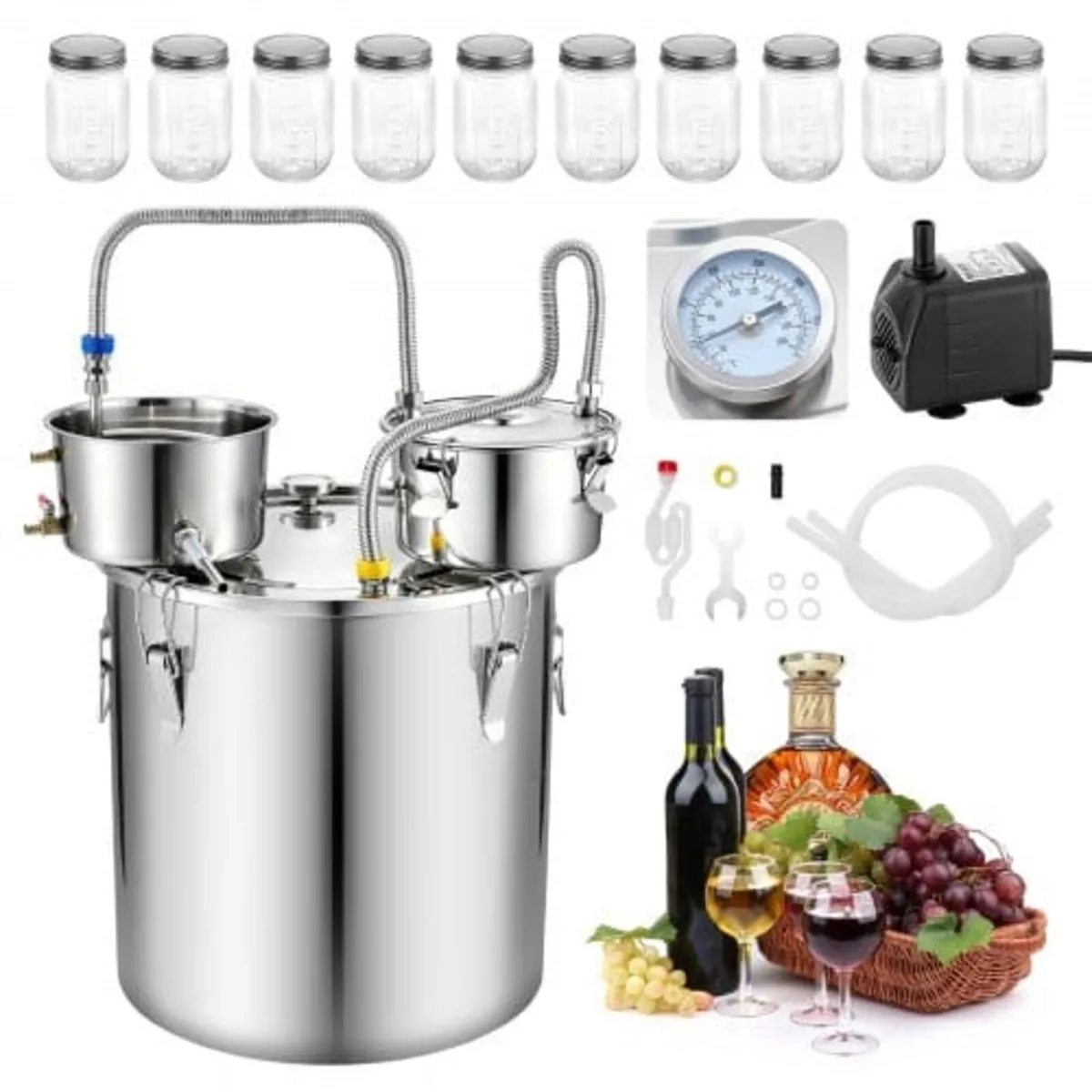 Alcohol Still, 13.2 GAL/ 50L Alcohol Distiller wit - Image 1