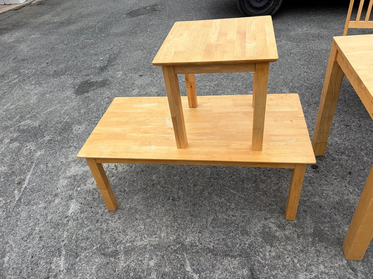 2 x oak coffee table or side tables - Image 2