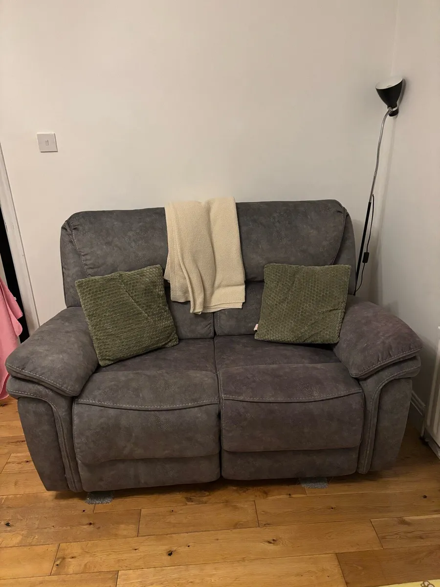 Matching Grey 2-Seater Recliner Sofas – €600 - Image 1