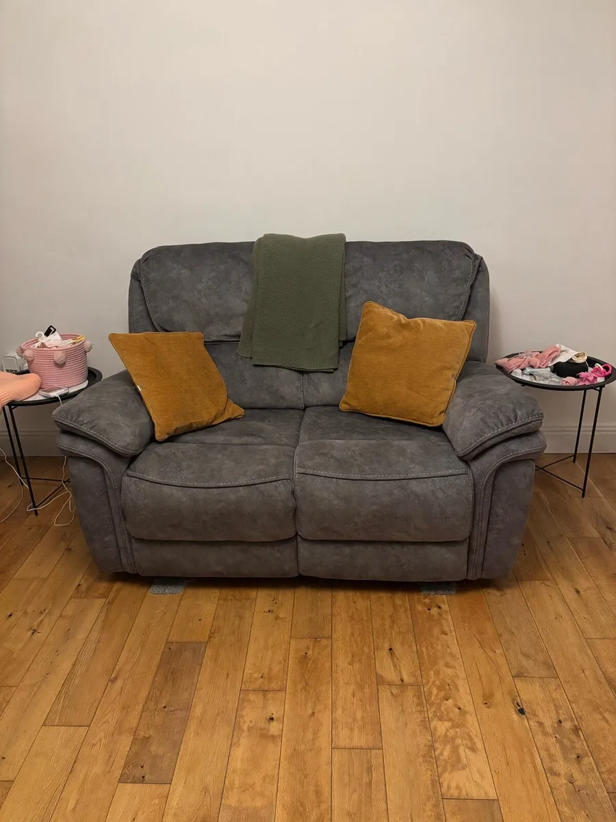 Matching Grey 2-Seater Recliner Sofas – €600 - Image 2