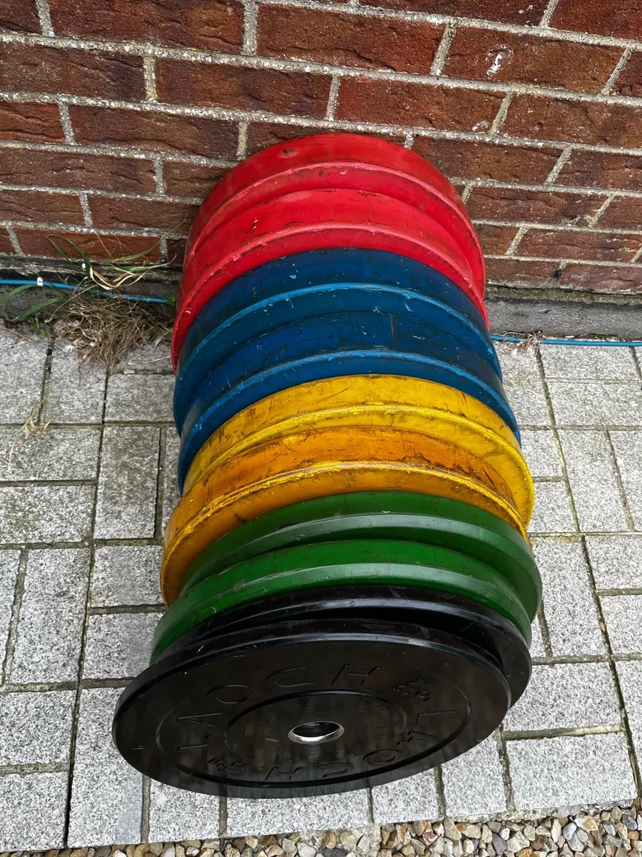 150kg Olympic bumper weight set.2” diameter - Image 1