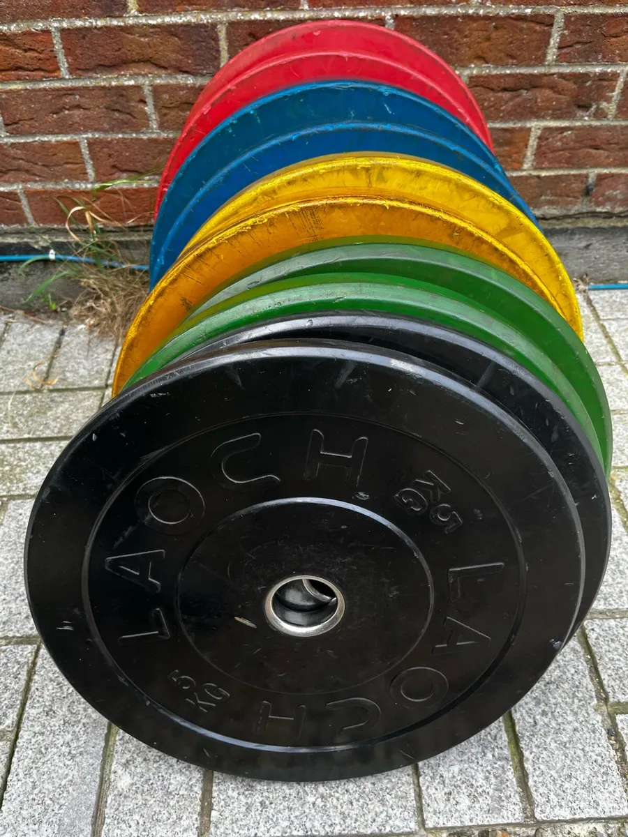 150kg Olympic bumper weight set.2” diameter - Image 2