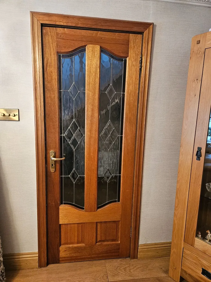 Interior   mahogany stained glass doors - Image 3