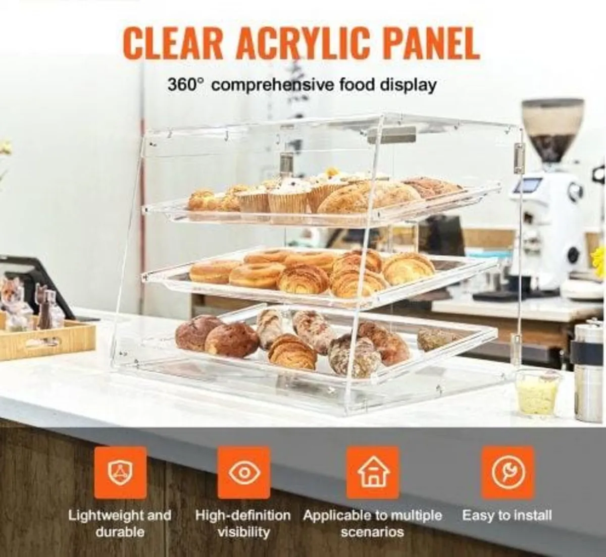 Pastry Display Case, 3-Tier Commercial Countertop - Image 2