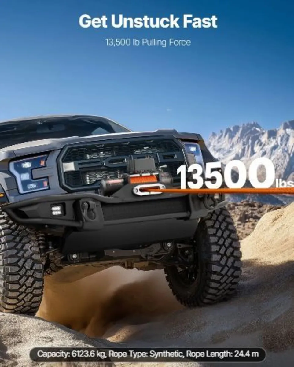 Electric Winch, 13,500 lbs Load Capacity - Image 3