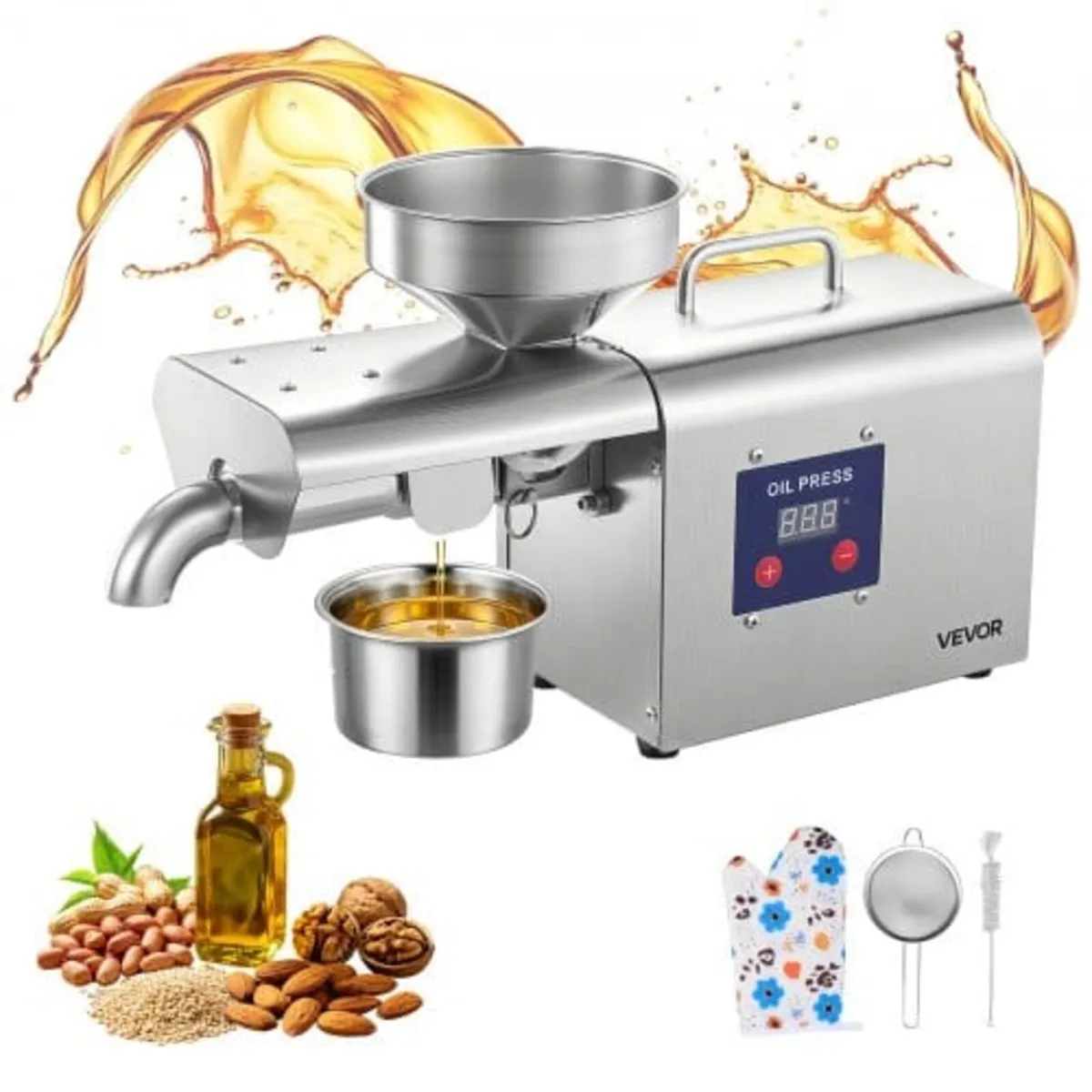 Oil Press Machine, 3.75KG/H Capacity, 750W Oil Ext - Image 1