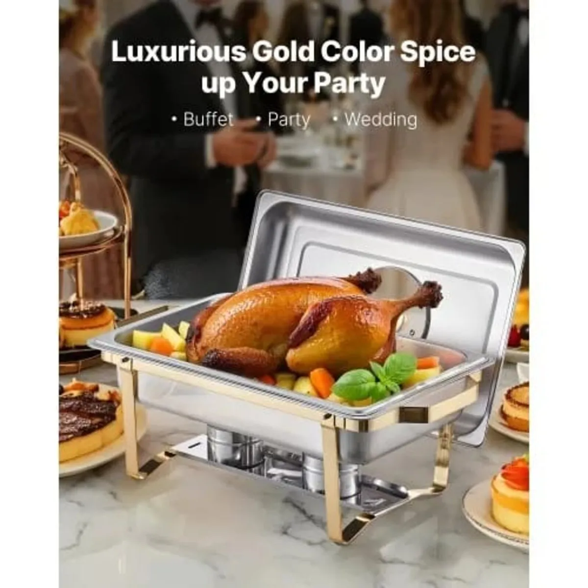 Chafing Dish Buffet Set, 8 Qt 4 Pack, Stainless St - Image 1