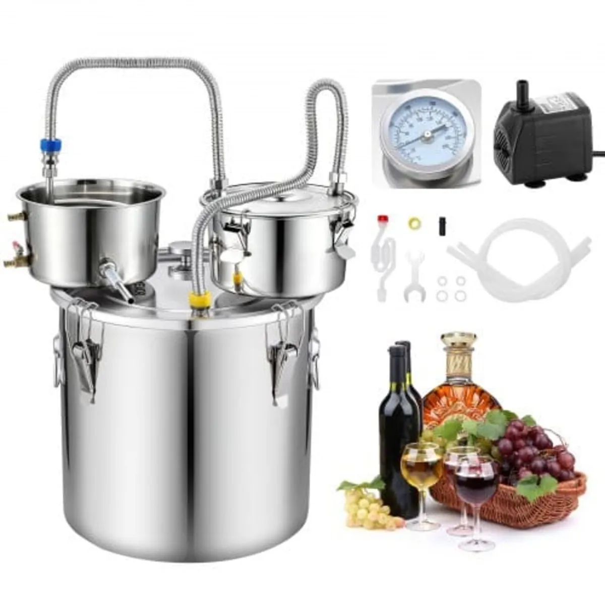 Alcohol Still, 8 GAL/ 30L Alcohol Distiller with T - Image 1