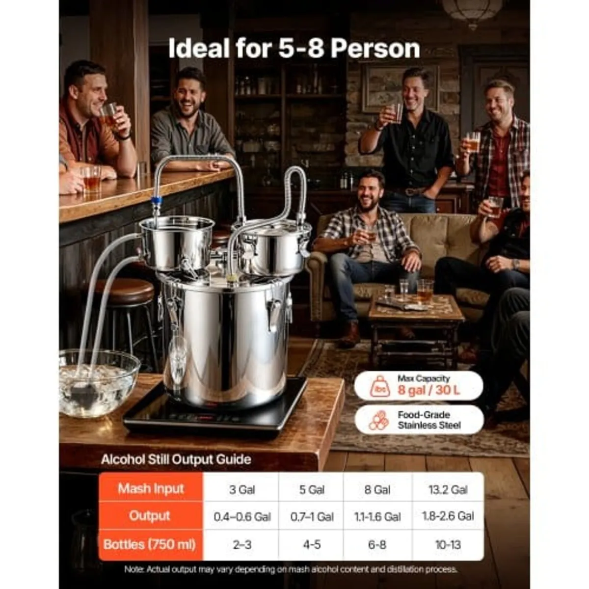 Alcohol Still, 8 GAL/ 30L Alcohol Distiller with T - Image 2