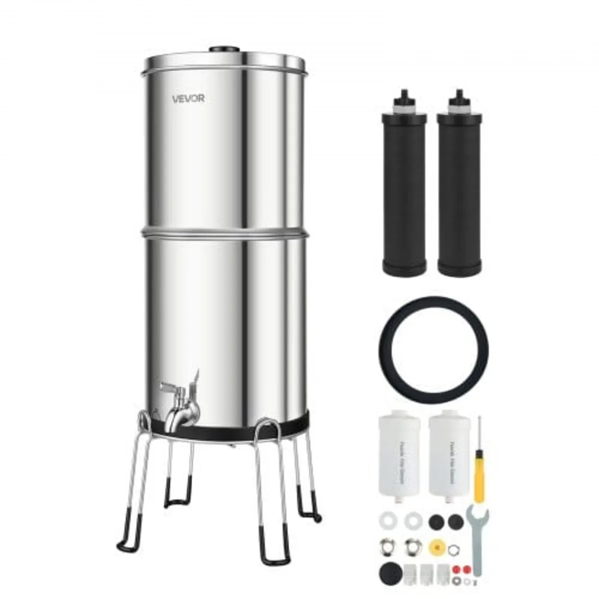 Gravity-fed Water Filter System, 8.52L 304 Stainle - Image 1