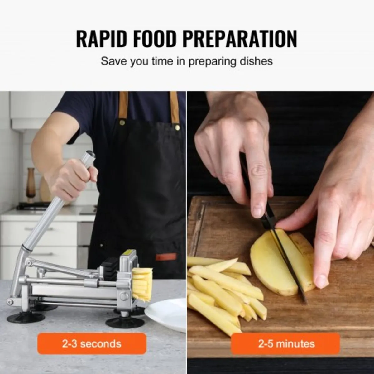 French Fry Cutter, Potato Slicer with 1/2" 3/8" 1/ - Image 2