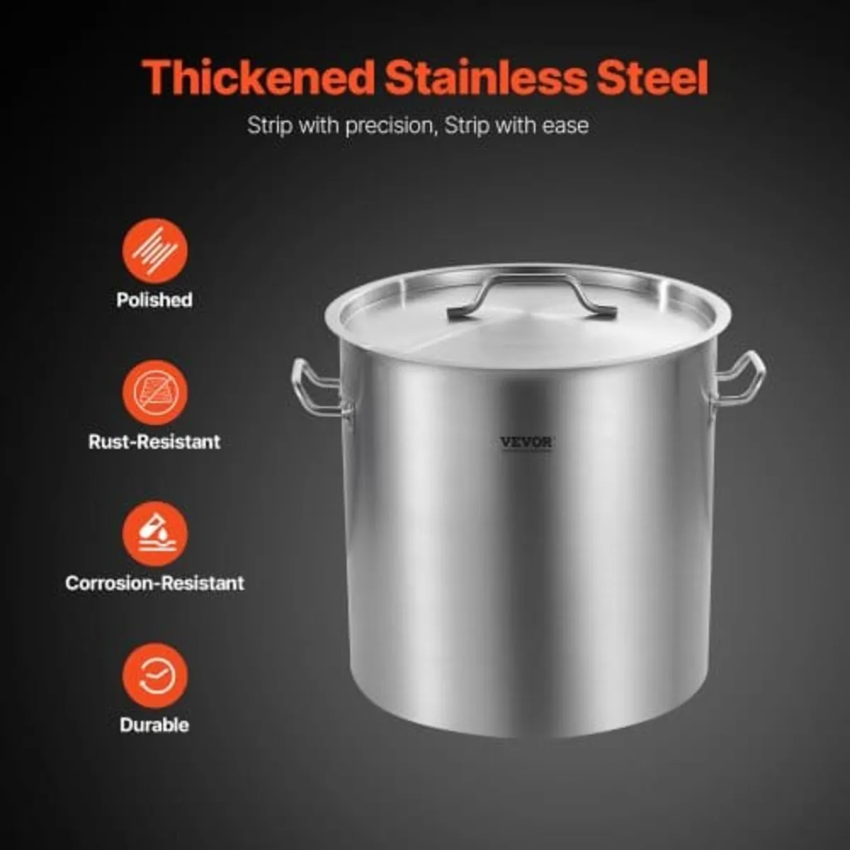 Stainless Steel Stockpot, 53 Quart Large Cooking P - Image 3