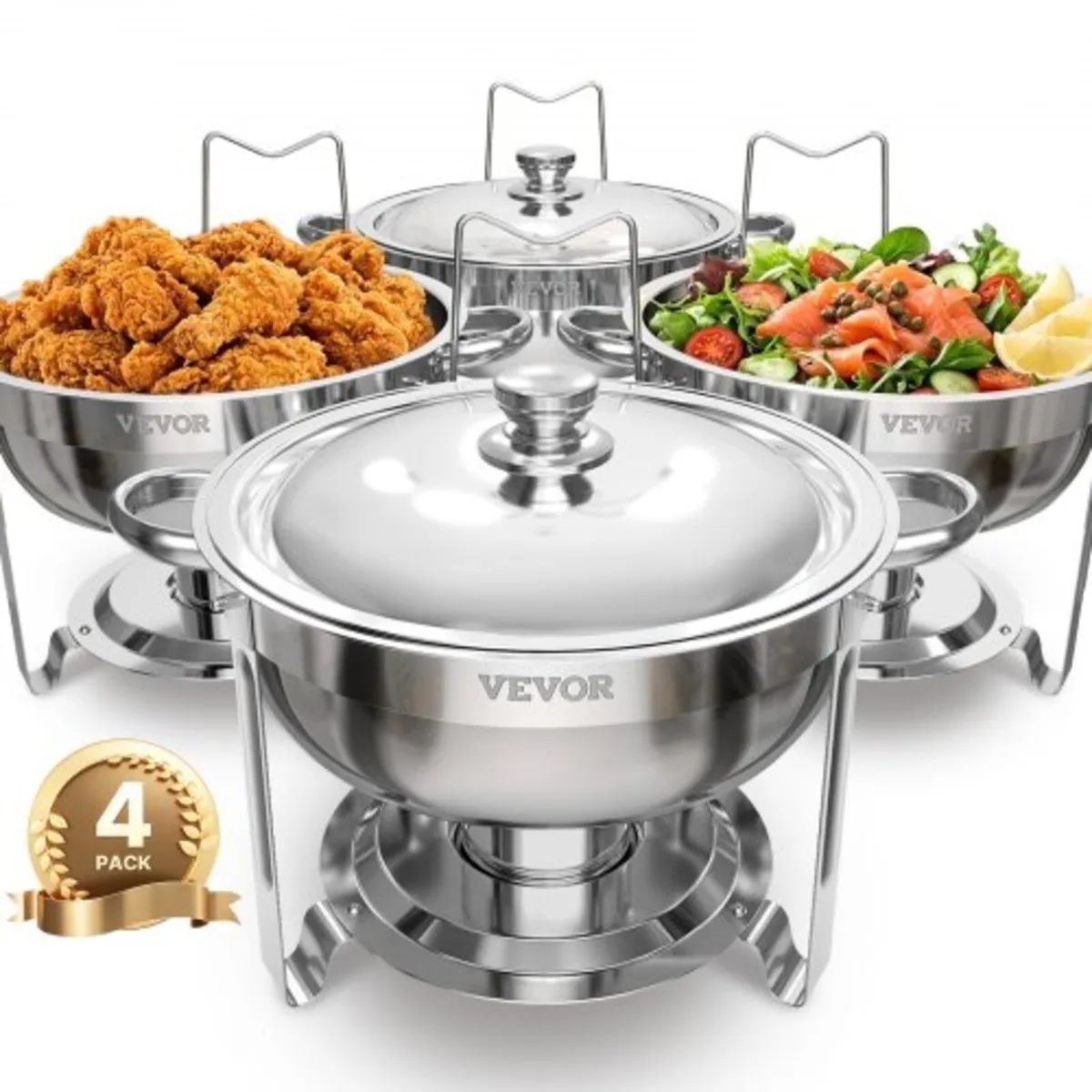 Chafing Dish Buffet Set, 5 Qt 4 Pack, Stainless St - Image 1
