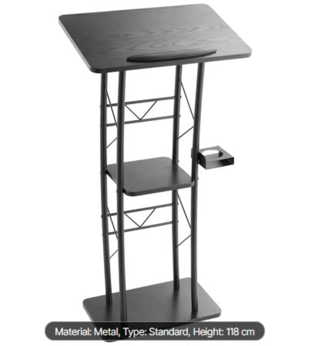 Podium Stand,1180 mm Metal Lectern,Curved Standing - Image 1