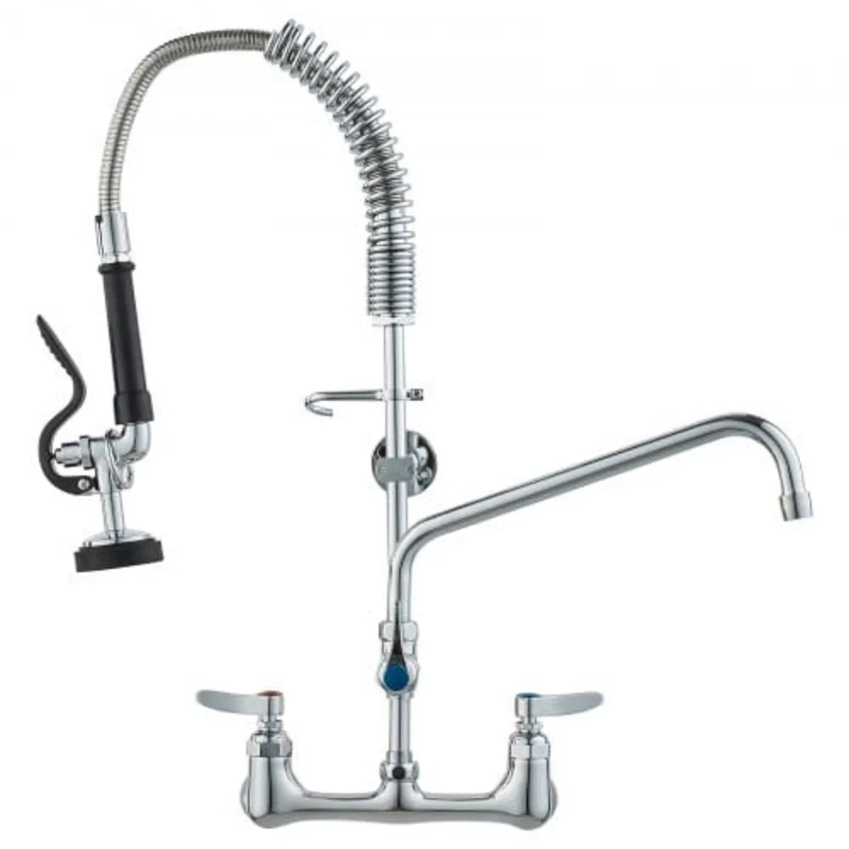 Commercial Faucet with Pre-Rinse Sprayer, 25" (63. - Image 1