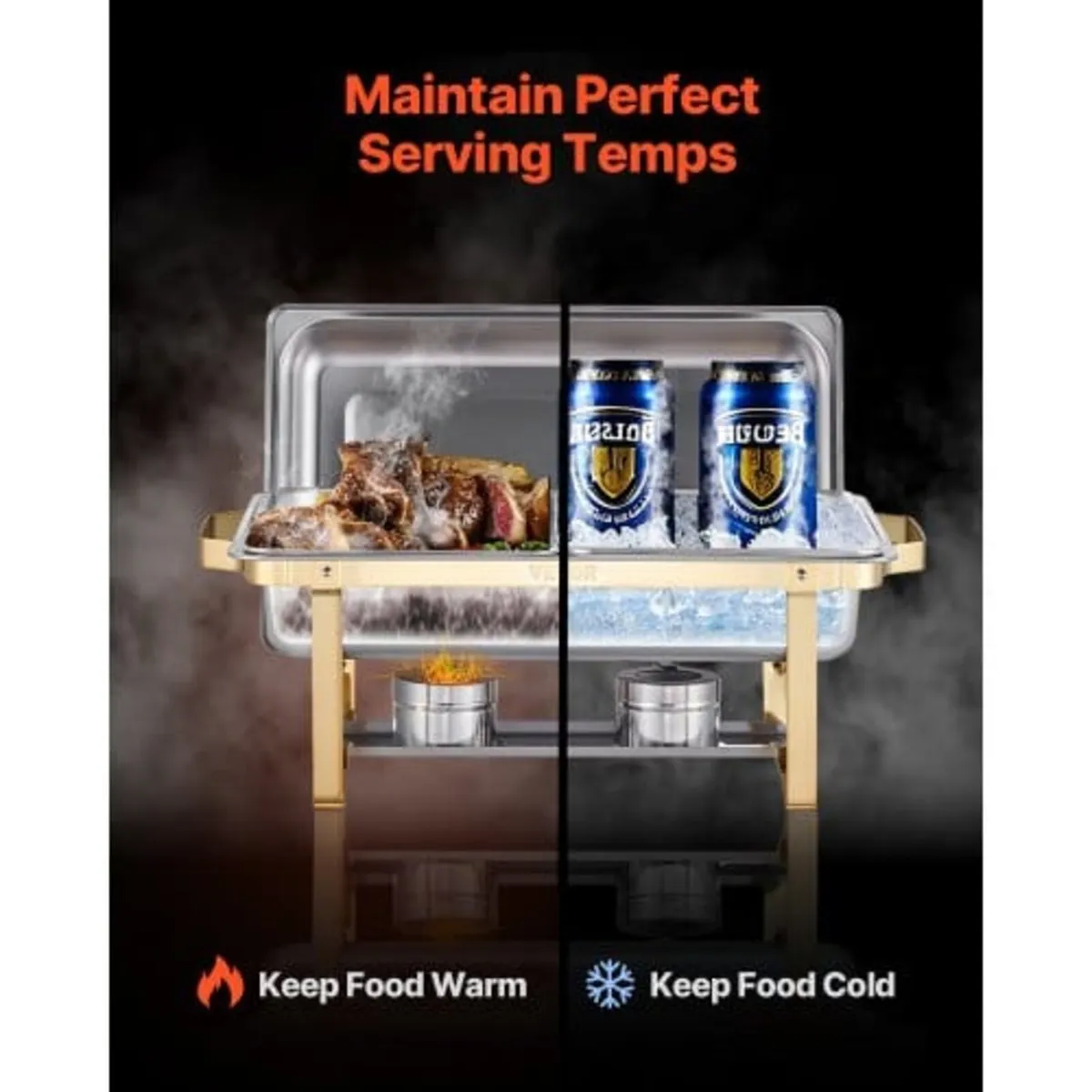 Chafing Dish Buffet Set, 8 Qt 4 Pack, Stainless St - Image 4
