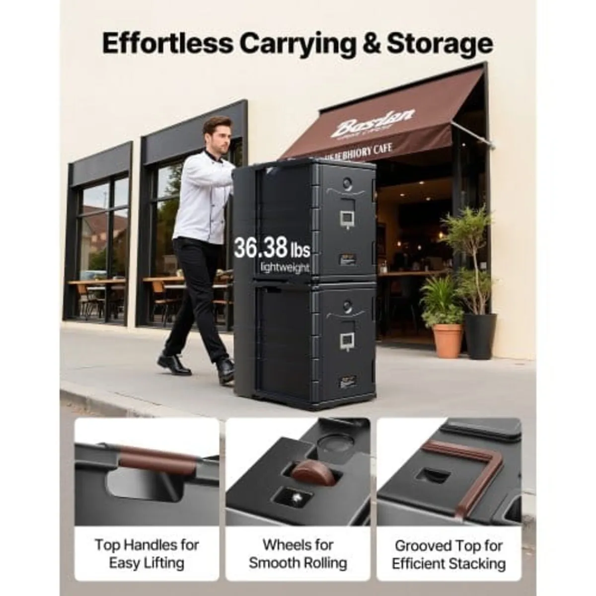 Insulated Food Pan Carrier, 90 L Hot Box for Cater - Image 2