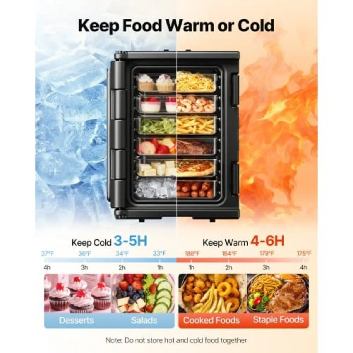 Insulated Food Pan Carrier, 90 L Hot Box for Cater - Image 3