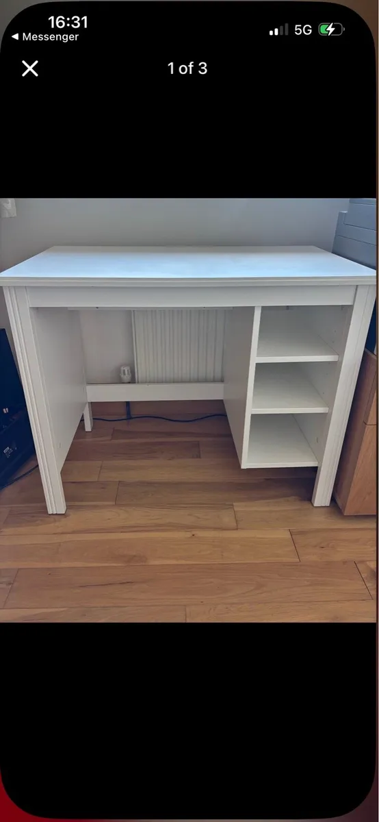 White ikea desk - Image 1