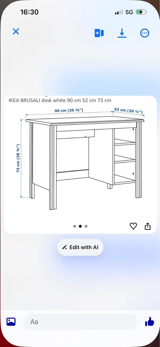 White ikea desk - Image 2