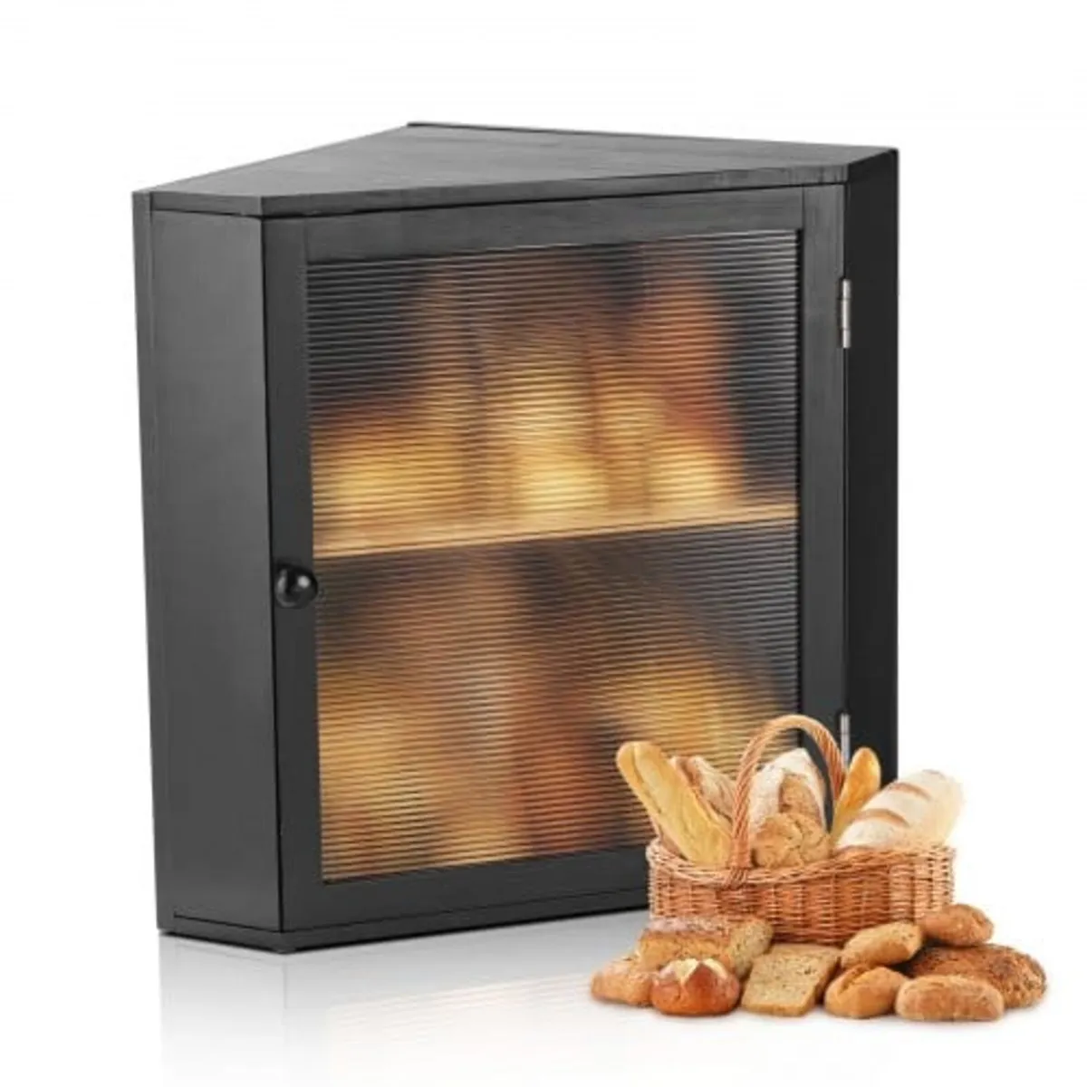 Corner Bread Box for Kitchen Counter, Double Layer - Image 1