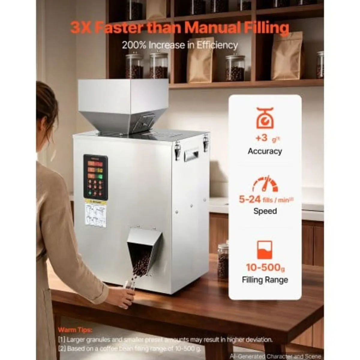 Powder Filling Machine, 10-500g Automatic Particle - Image 2
