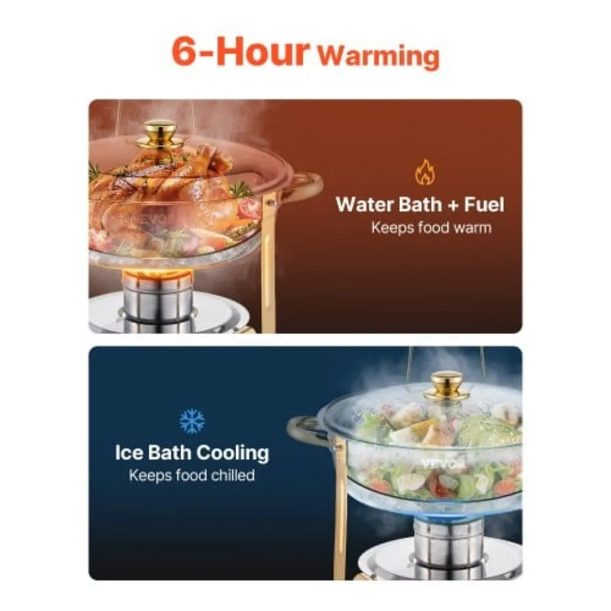 Chafing Dish Buffet Set, 5 Qt 4 Pack, Stainless St - Image 3