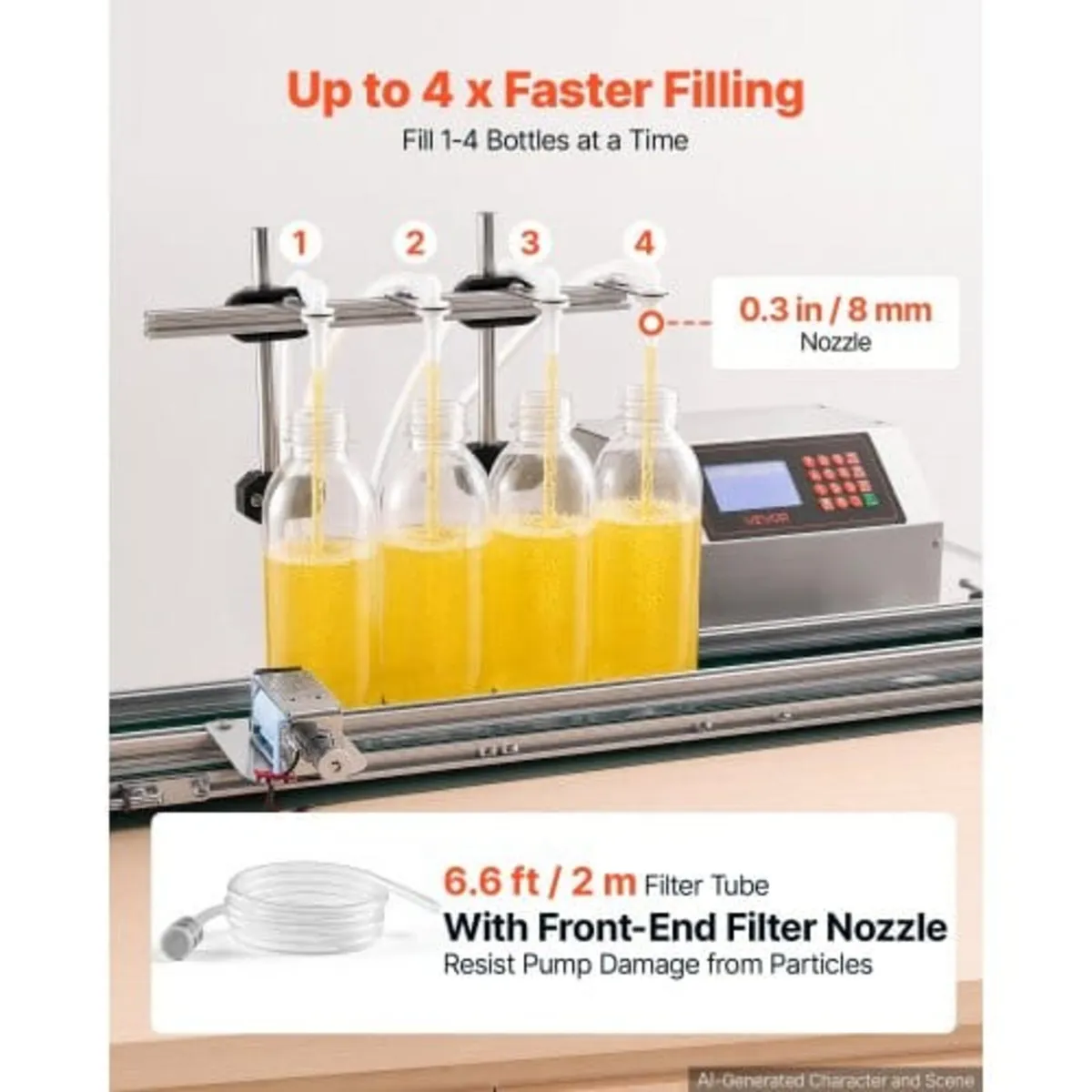 Automatic Liquid Filling Machine, 4 Nozzles with C - Image 4