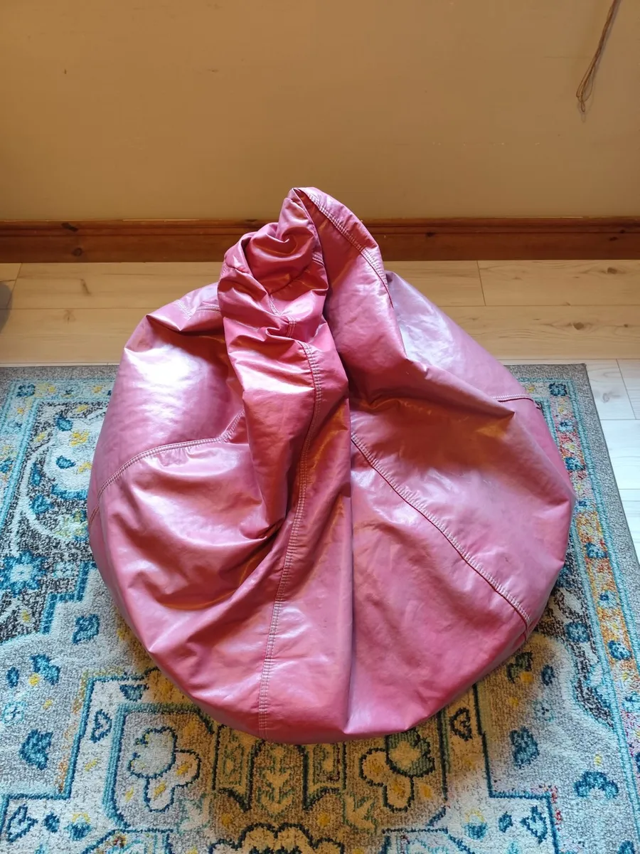 Bean Bag,  Large, Red Leather - Image 2