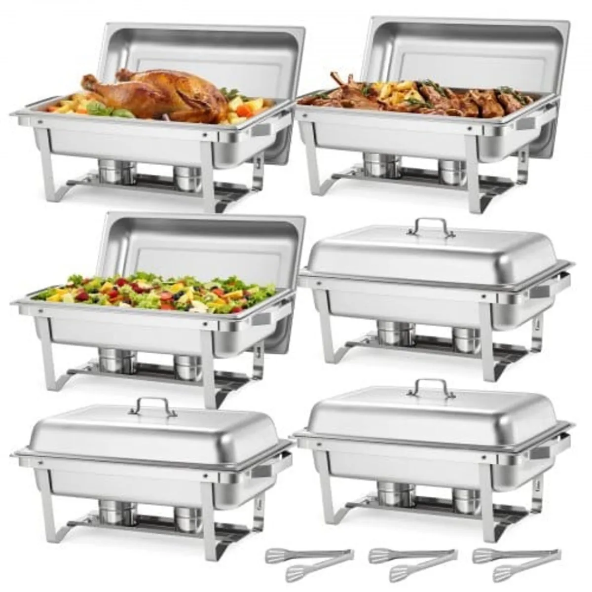 Rectangle Chafing Dish, 9.91L 6 Pack Stainless Ste - Image 1