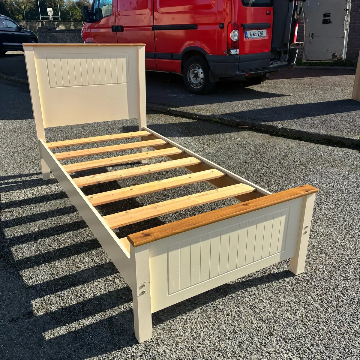 Solid Pine and cream Single bed Frame - Image 3