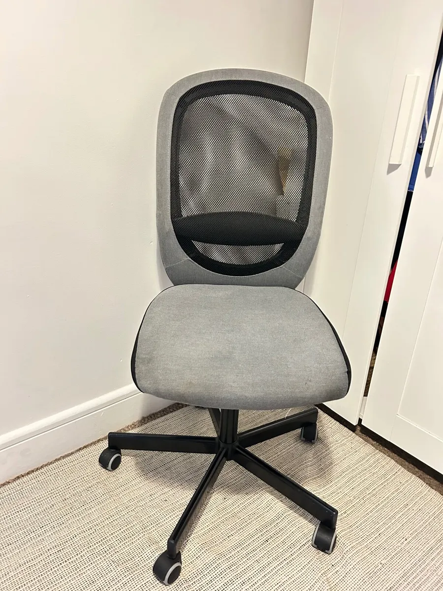 IKEA Desk and blue and black Chair - Image 2