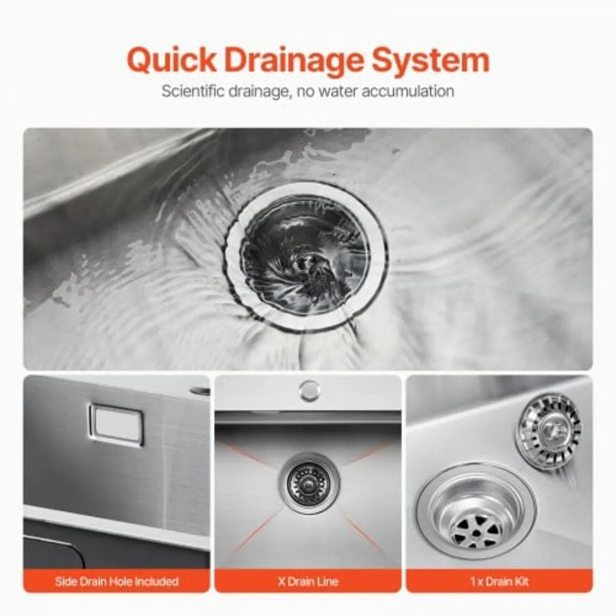 68cm Kitchen Sink Workstation, 304 Stainless Steel - Image 2