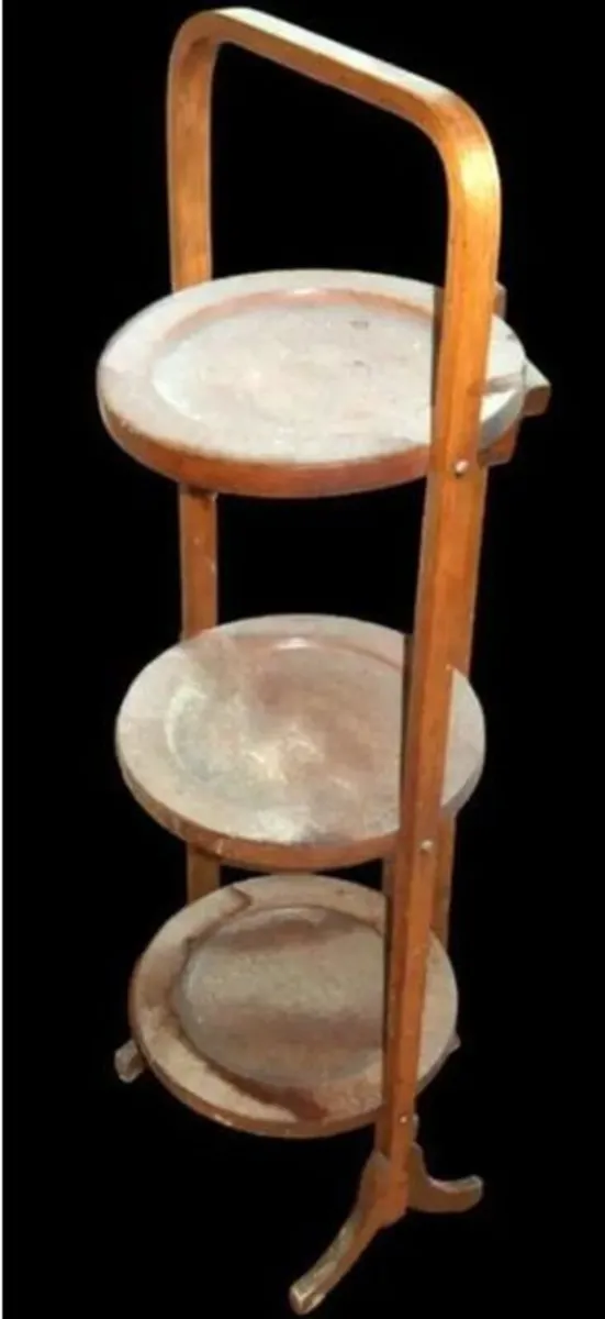 Vintage Wooden 3-Tier Folding Cake Stand - Image 3