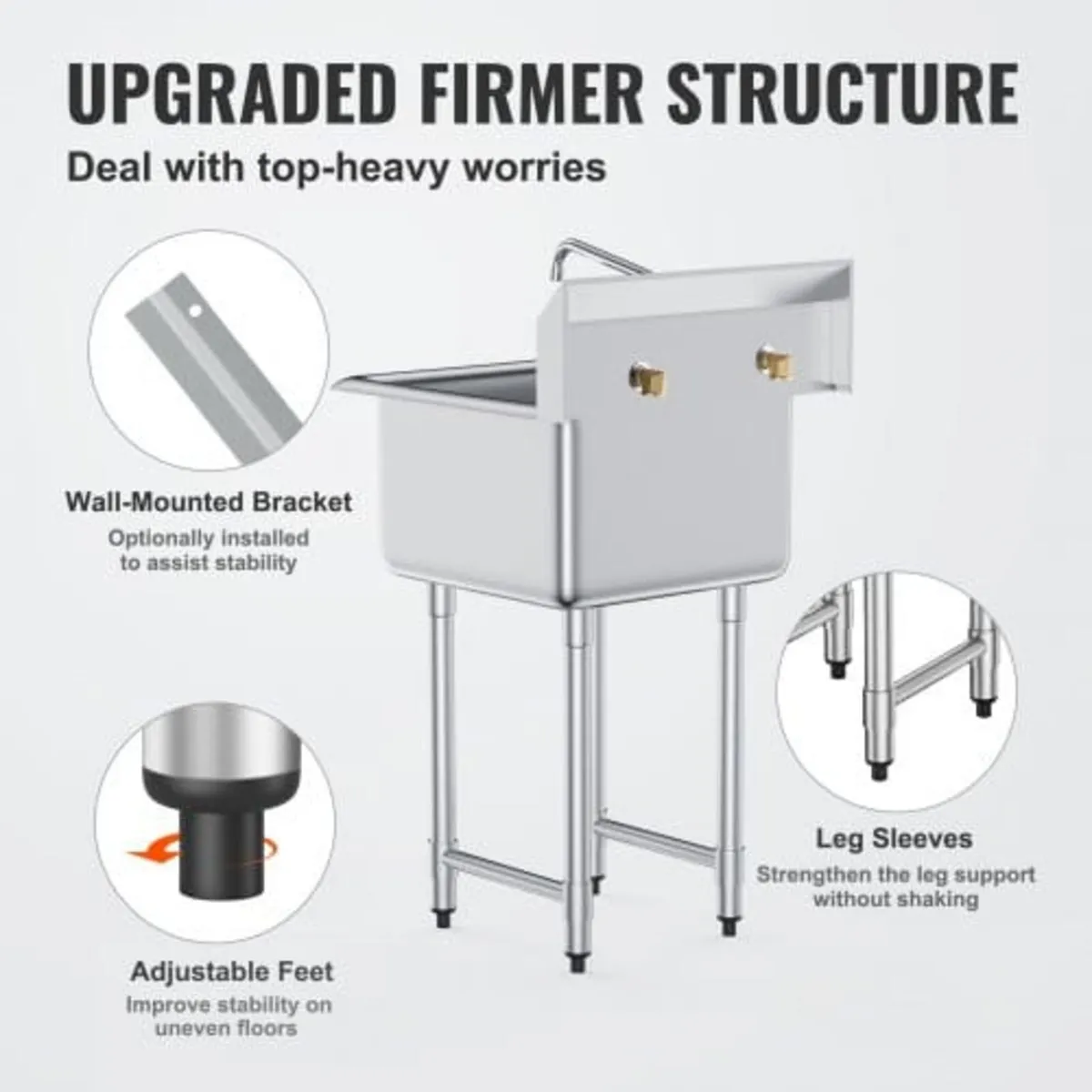 Stainless Steel Prep & Utility Sink, 1 Compartment - Image 4