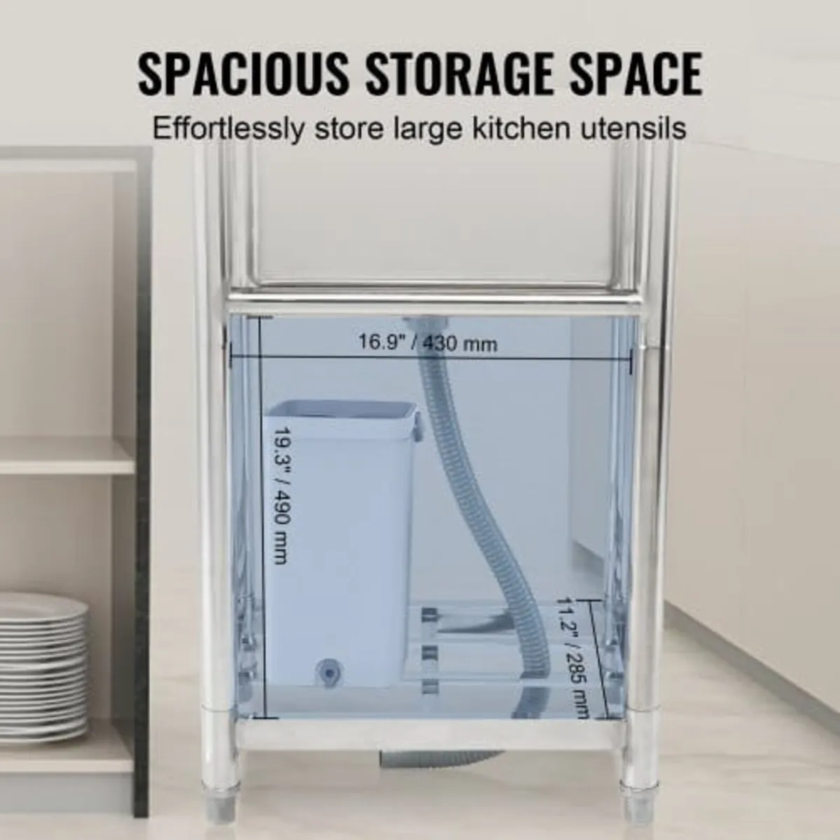 Stainless Steel Utility Sink, 1 Compartment Free S - Image 4