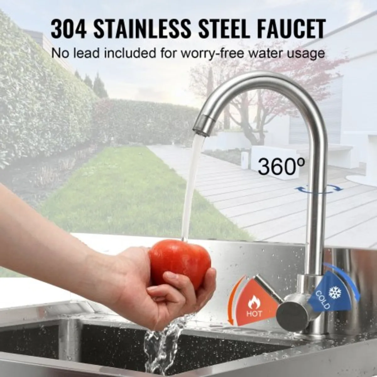 Stainless Steel Utility Sink, 1 Compartment Free S - Image 2