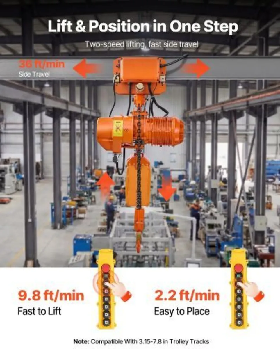 2000 kg Electric Chain Hoist, 6.1 m Lifting Height - Image 2