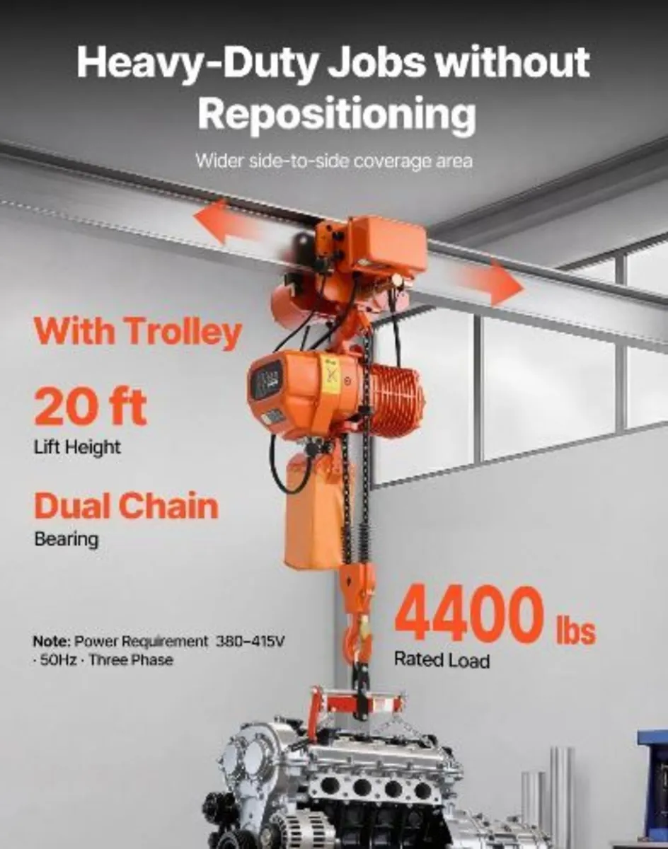 2000 kg Electric Chain Hoist, 6.1 m Lifting Height - Image 3