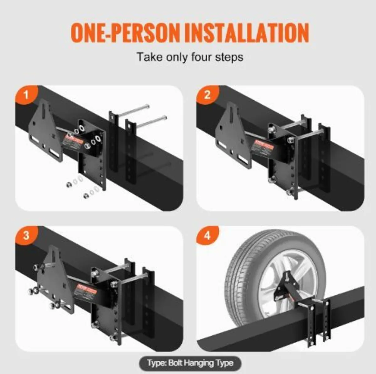 Spare Tire Carrier, Trailer Spare Tire Mount - Image 1