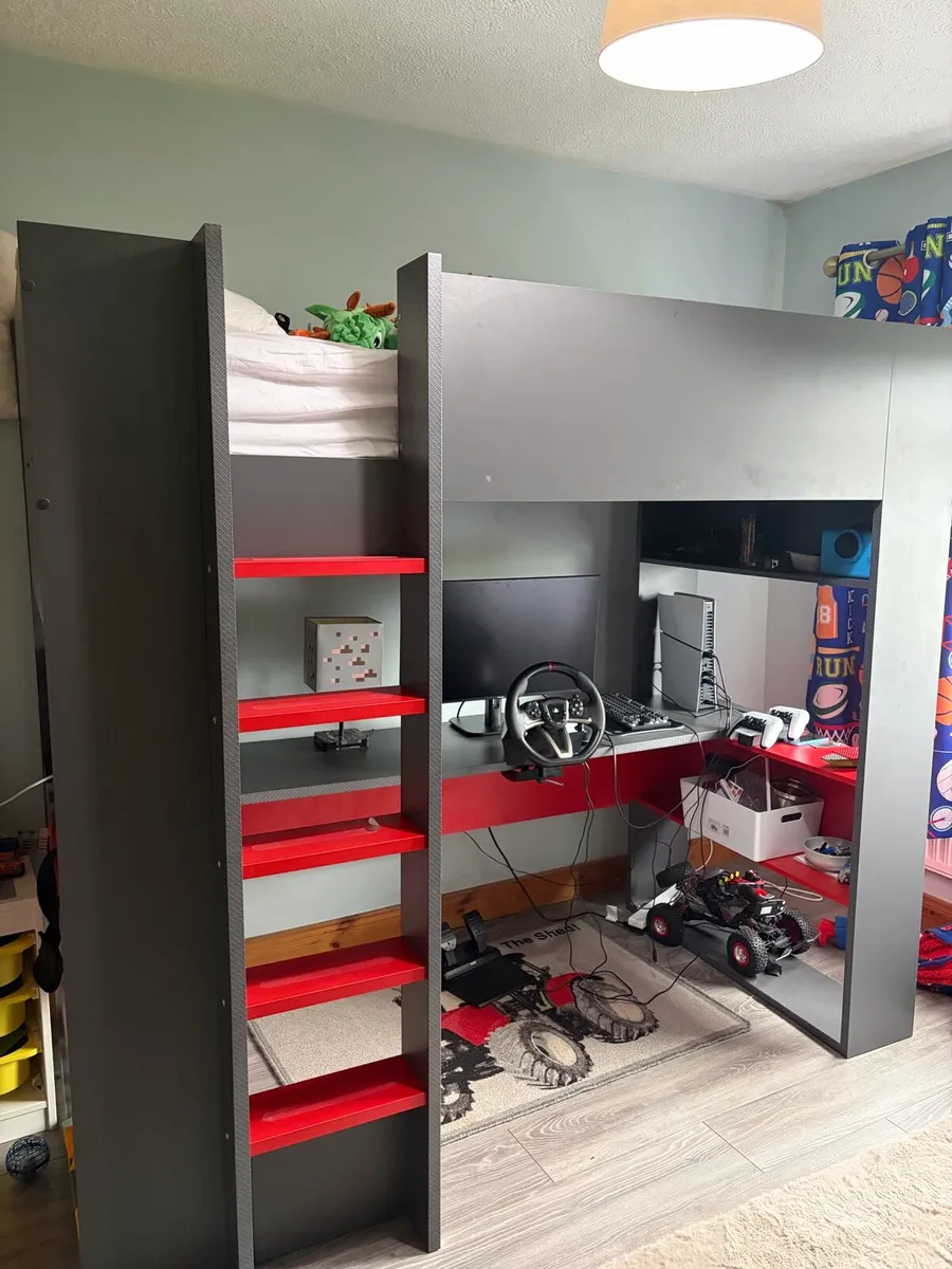 High sleeper Bunk bed with desk - Image 1