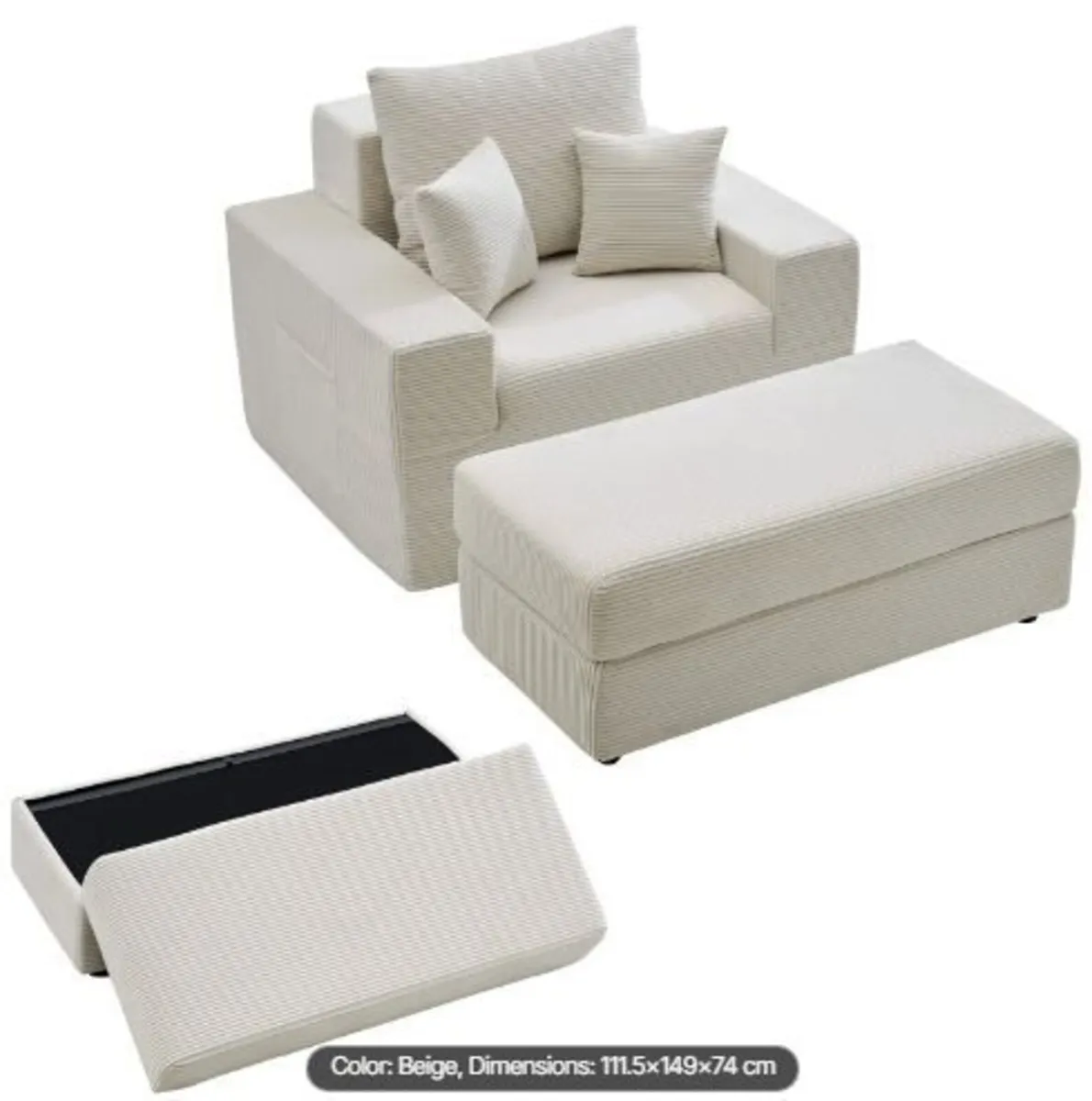 Chaise Lounge Chair, 1115 mm - Image 1