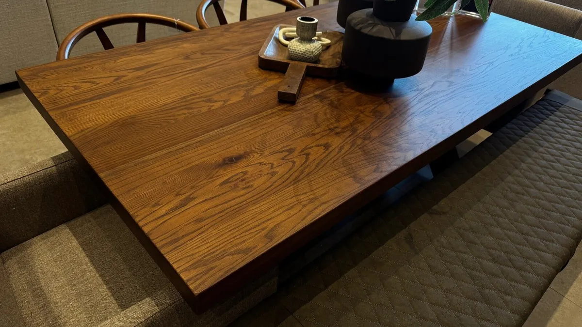 All Oak Dining Table X Leg 180cm - Image 4